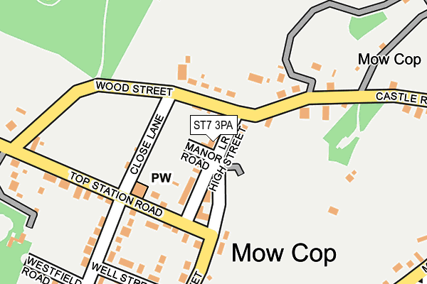 ST7 3PA map - OS OpenMap – Local (Ordnance Survey)