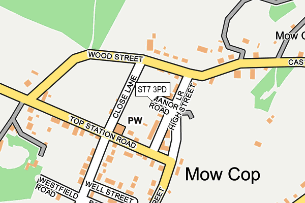 ST7 3PD map - OS OpenMap – Local (Ordnance Survey)