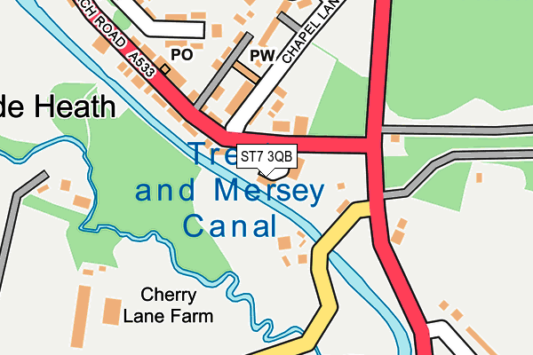 ST7 3QB map - OS OpenMap – Local (Ordnance Survey)