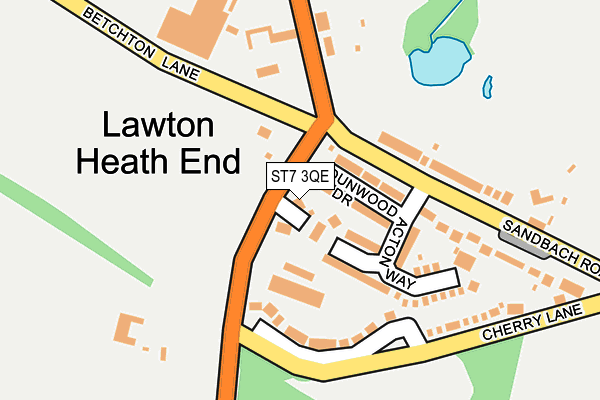 ST7 3QE map - OS OpenMap – Local (Ordnance Survey)