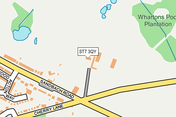 ST7 3QY map - OS OpenMap – Local (Ordnance Survey)