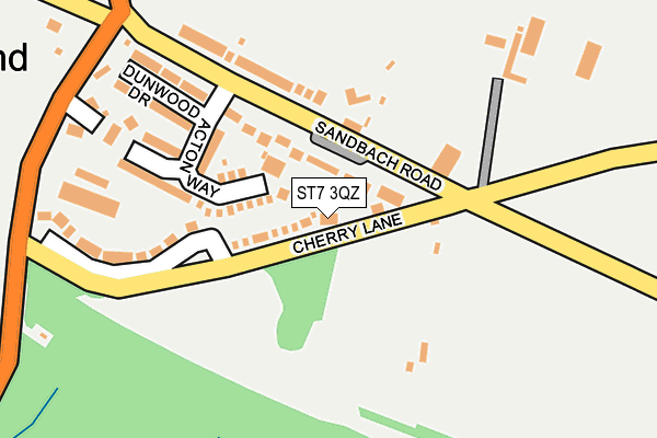 ST7 3QZ map - OS OpenMap – Local (Ordnance Survey)