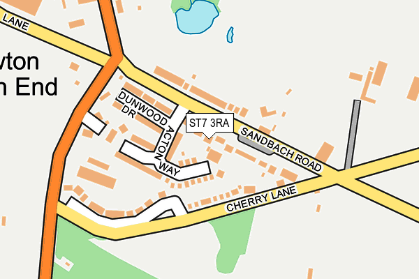 ST7 3RA map - OS OpenMap – Local (Ordnance Survey)