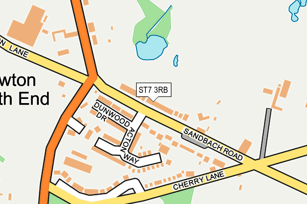 ST7 3RB map - OS OpenMap – Local (Ordnance Survey)