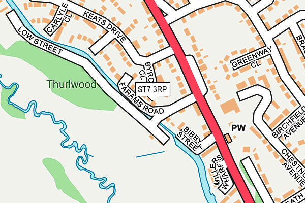 ST7 3RP map - OS OpenMap – Local (Ordnance Survey)