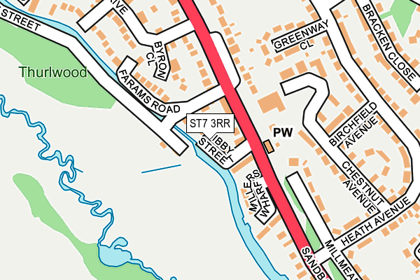 ST7 3RR map - OS OpenMap – Local (Ordnance Survey)