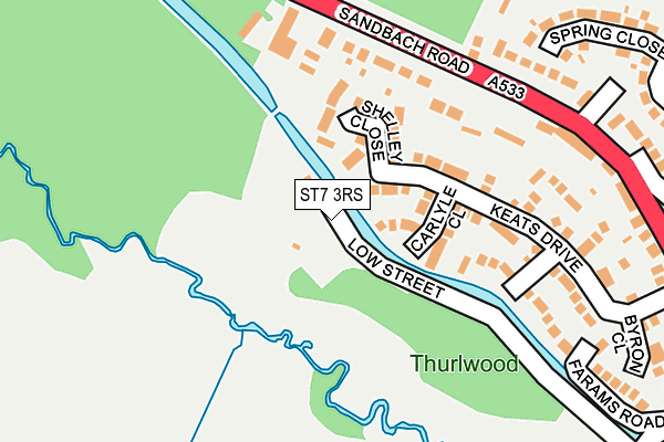 ST7 3RS map - OS OpenMap – Local (Ordnance Survey)