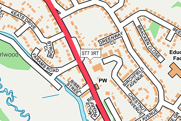 ST7 3RT map - OS OpenMap – Local (Ordnance Survey)