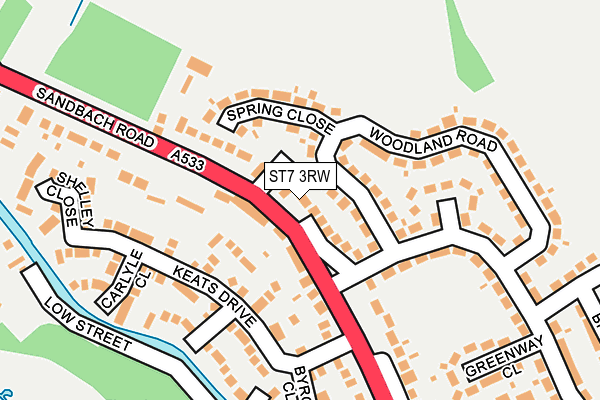 ST7 3RW map - OS OpenMap – Local (Ordnance Survey)