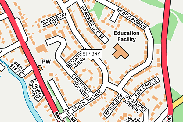 ST7 3RY map - OS OpenMap – Local (Ordnance Survey)