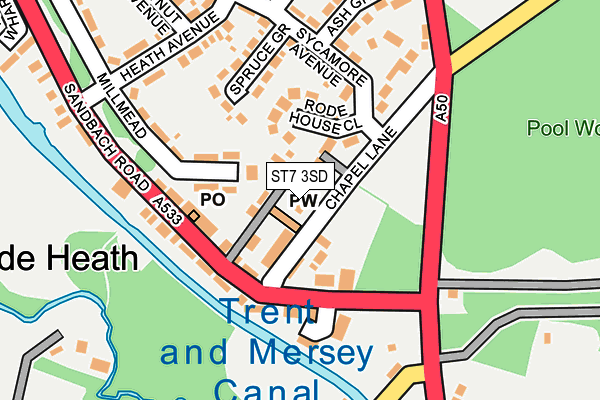 ST7 3SD map - OS OpenMap – Local (Ordnance Survey)