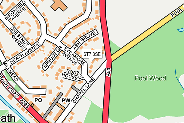 ST7 3SE map - OS OpenMap – Local (Ordnance Survey)