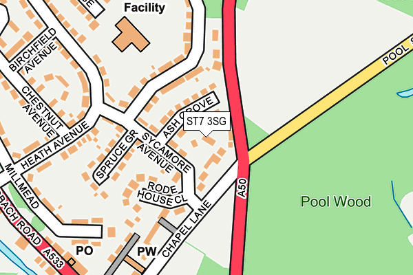 ST7 3SG map - OS OpenMap – Local (Ordnance Survey)