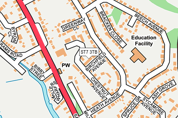 ST7 3TB map - OS OpenMap – Local (Ordnance Survey)