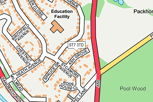 ST7 3TD map - OS OpenMap – Local (Ordnance Survey)