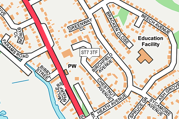 ST7 3TF map - OS OpenMap – Local (Ordnance Survey)