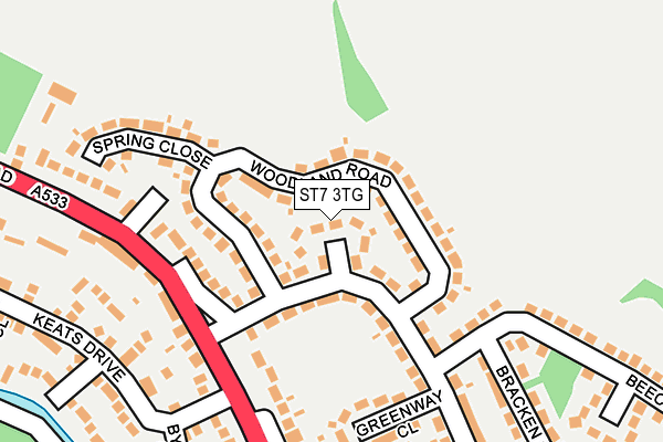 ST7 3TG map - OS OpenMap – Local (Ordnance Survey)