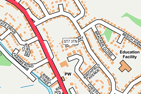 ST7 3TN map - OS OpenMap – Local (Ordnance Survey)
