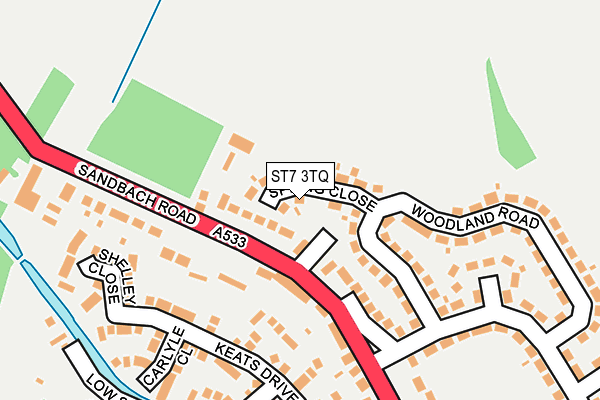 ST7 3TQ map - OS OpenMap – Local (Ordnance Survey)