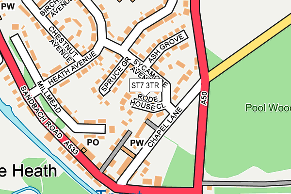 ST7 3TR map - OS OpenMap – Local (Ordnance Survey)