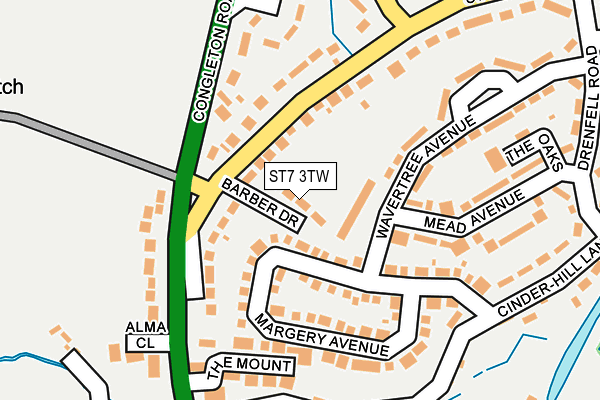 ST7 3TW map - OS OpenMap – Local (Ordnance Survey)