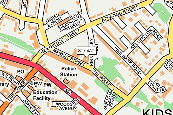 ST7 4AD map - OS OpenMap – Local (Ordnance Survey)