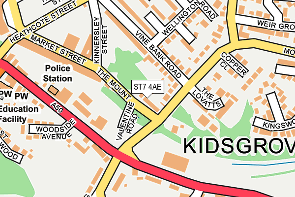 ST7 4AE map - OS OpenMap – Local (Ordnance Survey)