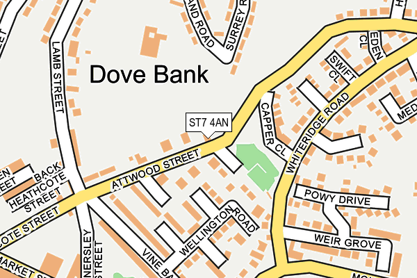 ST7 4AN map - OS OpenMap – Local (Ordnance Survey)