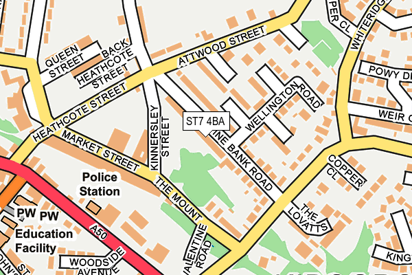 ST7 4BA map - OS OpenMap – Local (Ordnance Survey)