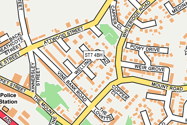 ST7 4BH map - OS OpenMap – Local (Ordnance Survey)