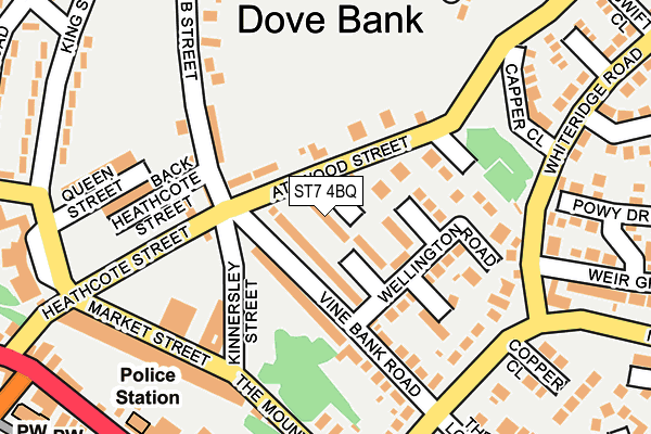 ST7 4BQ map - OS OpenMap – Local (Ordnance Survey)