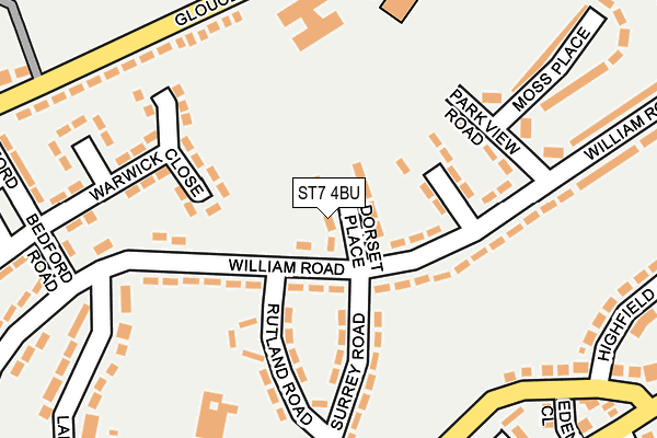 ST7 4BU map - OS OpenMap – Local (Ordnance Survey)