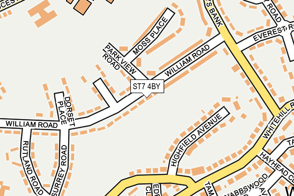 ST7 4BY map - OS OpenMap – Local (Ordnance Survey)