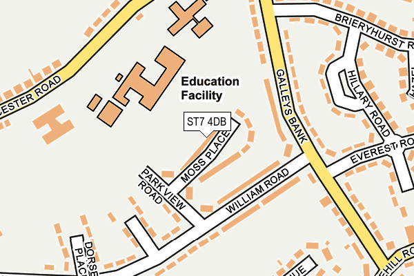 ST7 4DB map - OS OpenMap – Local (Ordnance Survey)