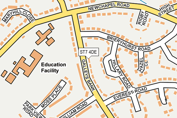 ST7 4DE map - OS OpenMap – Local (Ordnance Survey)