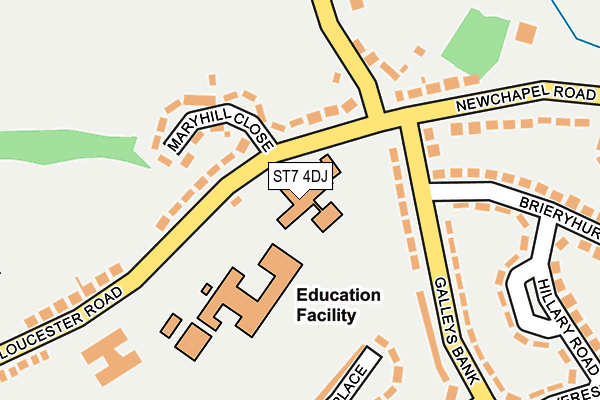 ST7 4DJ map - OS OpenMap – Local (Ordnance Survey)