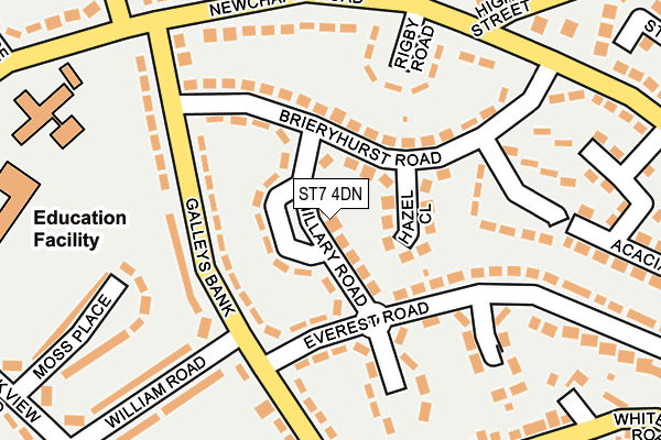 ST7 4DN map - OS OpenMap – Local (Ordnance Survey)