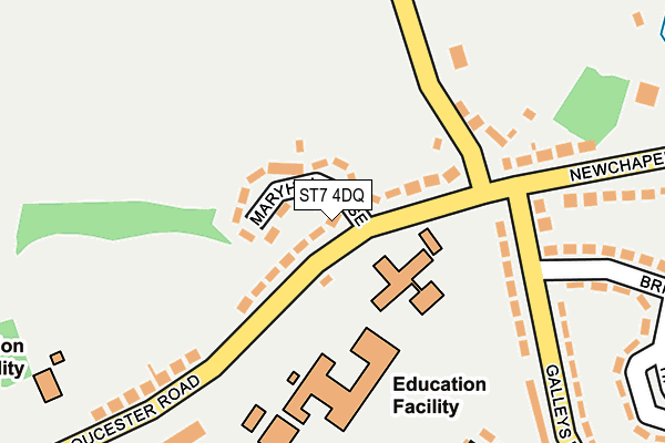 ST7 4DQ map - OS OpenMap – Local (Ordnance Survey)