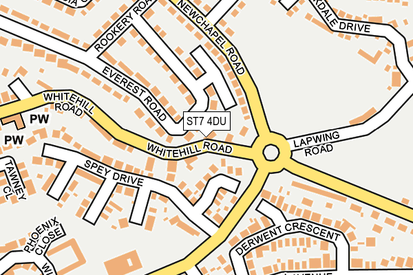 ST7 4DU map - OS OpenMap – Local (Ordnance Survey)