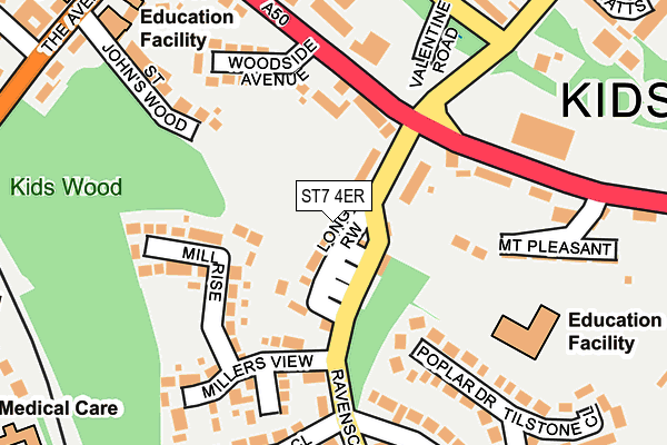 ST7 4ER map - OS OpenMap – Local (Ordnance Survey)