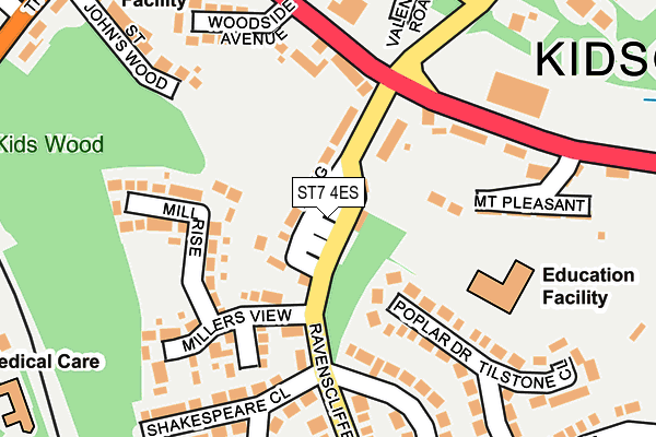 ST7 4ES map - OS OpenMap – Local (Ordnance Survey)