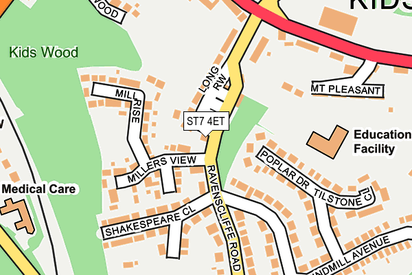 ST7 4ET map - OS OpenMap – Local (Ordnance Survey)