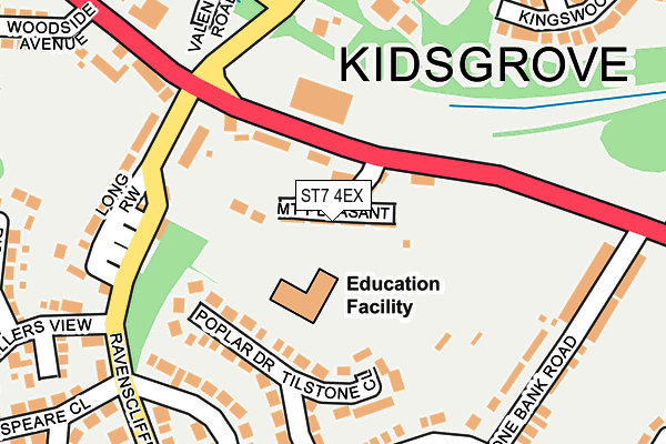 ST7 4EX map - OS OpenMap – Local (Ordnance Survey)