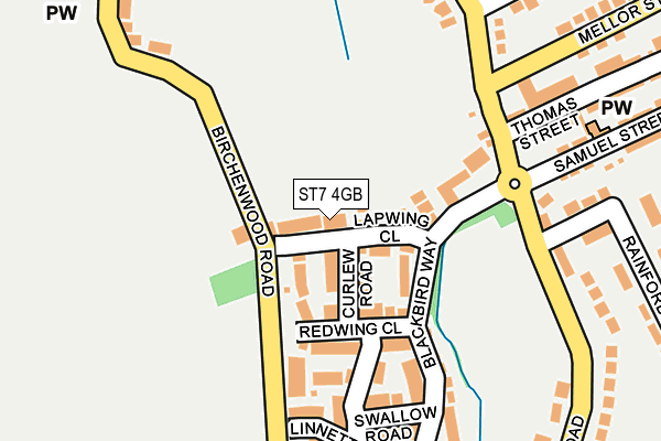 ST7 4GB map - OS OpenMap – Local (Ordnance Survey)