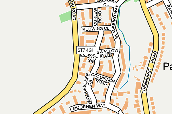ST7 4GH map - OS OpenMap – Local (Ordnance Survey)
