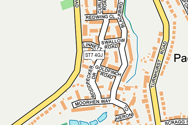 ST7 4GJ map - OS OpenMap – Local (Ordnance Survey)