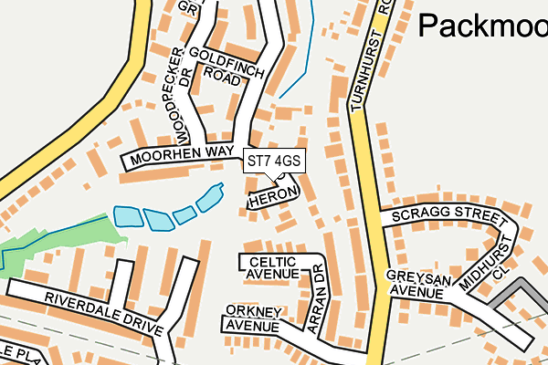 ST7 4GS map - OS OpenMap – Local (Ordnance Survey)