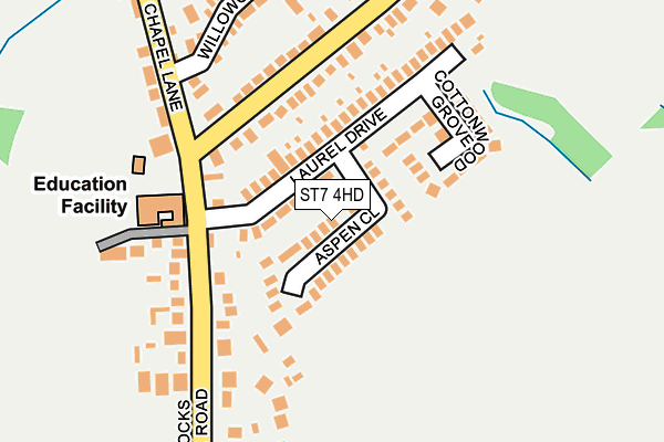 ST7 4HD map - OS OpenMap – Local (Ordnance Survey)