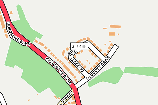 ST7 4HF map - OS OpenMap – Local (Ordnance Survey)