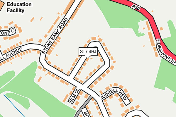 ST7 4HJ map - OS OpenMap – Local (Ordnance Survey)